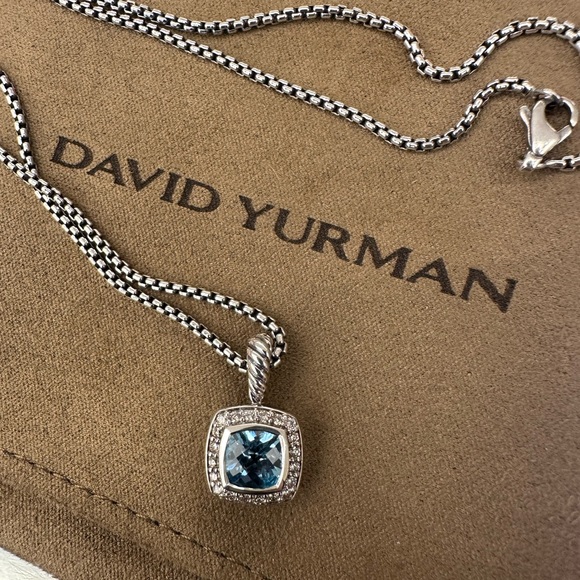 David Yurman Blue Topaz Pendant Necklace